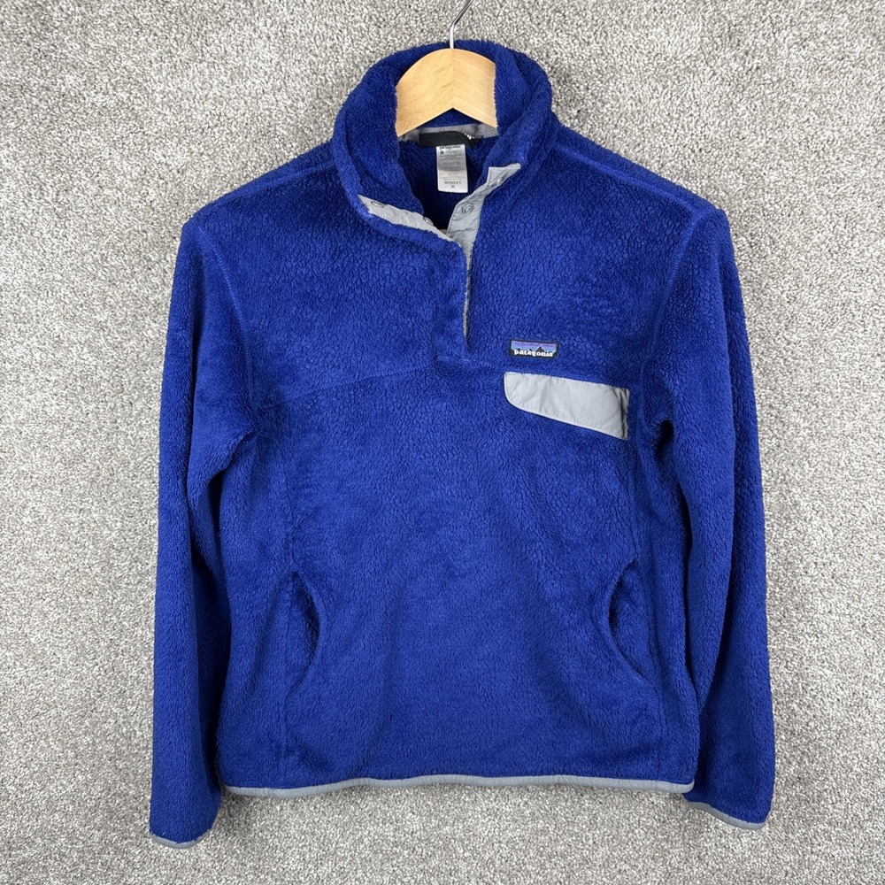 Patagonia Women's Medium‎ Re-Tool Snap-T Pullover Royal Blue Sweater